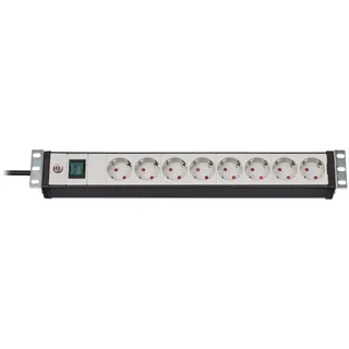 8-fach 3 m schwarz/lichtgrau