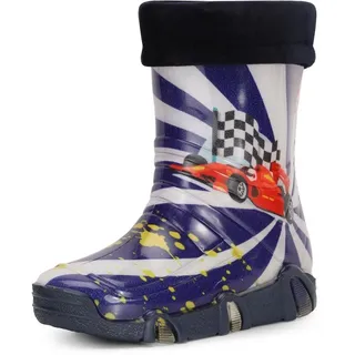 Ladeheid Kinder Regenstiefel Gefüttert Swk2020 Gummistiefel blau|bunt 27-28 EU