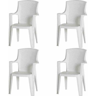 Gartensessel 55 x 46 x 91 cm weiß 4er Set