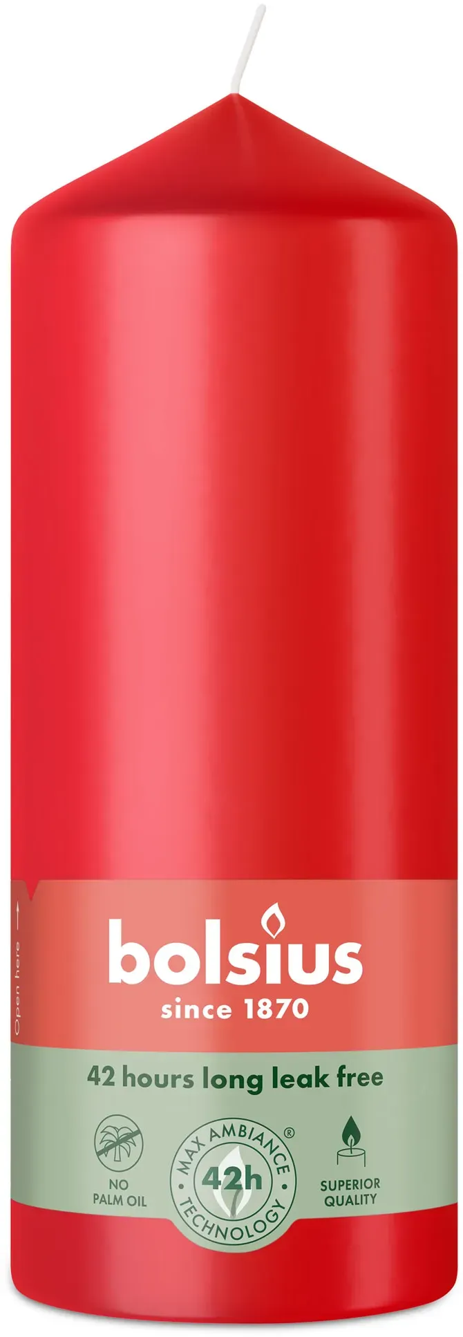 Bolsius: Stumpenkerze 150/58mm - Zartes Rot (6 Stück)