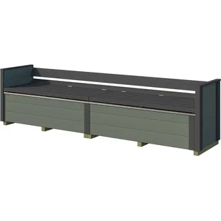 Weka Sitztruhe optionale Erweiterung für Gartenhaus Killarney Graugrün 50 x 63 x 235 cm