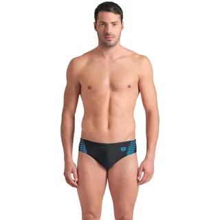 Arena Openings Swim Briefs, Black-Turquoise, 6