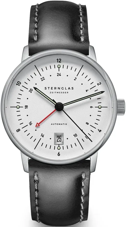 STERNGLAS - NAOS AUTOMATIK - Pro GMT - bridle 20 schwarz / 38MM