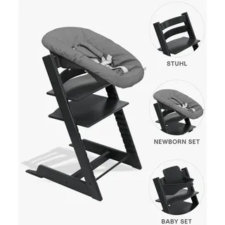 Stokke Trio Set Tripp Trapp® Buche Black, Schwarz