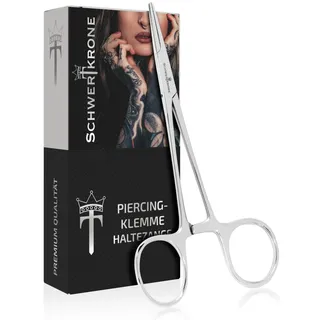 SCHWERTKRONE® Piercing Zange [ROSTFREIE QUALITÄT] - Piercing Zange zum Öffnen - Piercing Zange für Kugeln - Piercing Kugel Zange - Piercing Öffner - Verriegelungszange für Ohrstecker & Kugeln 14 cm