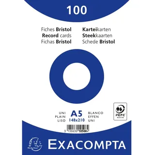 Exacompta 10508E DIN A5 blanko weiß 100