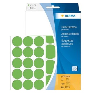Herma Klebepunkte 2275 grün Ø 32,0 mm, 480 St.