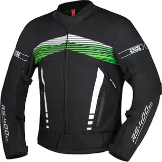 IXS RS-400-ST 3.0 Motorrad Textiljacke, schwarz-weiss-grün, Größe 2XL für Männer