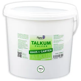 FiPro TALKUMPULVER 3kg Eimer | Talkum-Puder aus 100% Talk Talc | Haus | Haushalt | Garten | natürliches Hausmittel | Fettflecken Schuhpflege Feuchtigkeit Fensterreiniger
