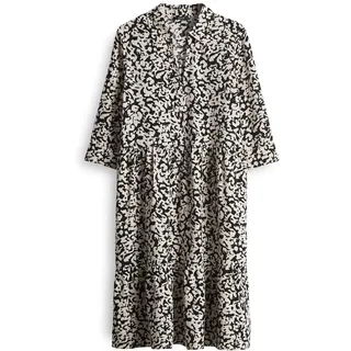 Opus Damen Minikleid | Printkleid WALARI Regular mit femininen Volantstufen Black, 44 - 44