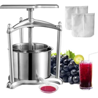 Vevor 5 L Obstpresse Apfelpresse Fruchtpresse Maischepresse, Beerenpresse 18 x 15 cm Apfelpresse Manueller Entsafter Fruchtpresse Mechanische Edels...