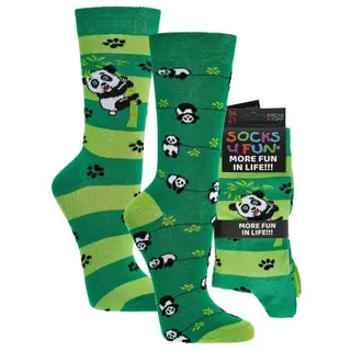 Socks 4 Fun Socks4Fun Damen Jungen Herren Funsocken (2 Paar) 42-47 Panda - 42-47