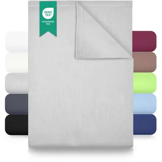 Green Mark Textilien Klassische Bettlaken | Betttuch | Laken | Leintuch | Haustuch 100% Baumwolle ohne Gummizug vielen Größen und Farben Größe: 150x250 cm, Silber gra