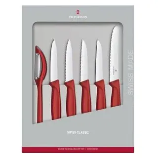 Gemüsemesser-Set 6 tlg. rot
