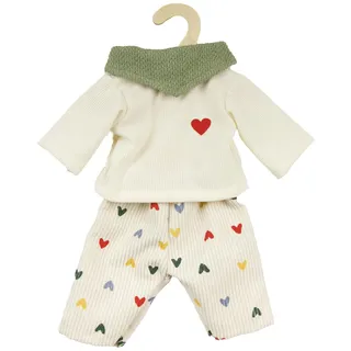 Heless Puppen-Kordhose "Herz-Konfetti" mit T-Shirt und Nickituch, Gr. 35-45 cm