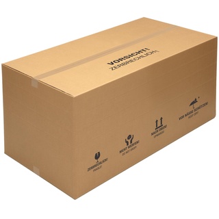KK Verpackungen® Faltkartons, 2-wellig | 2 Stück, 1200 x 600 x 600 mm, Zweiwellige Versandkartons mit Höhenriller nach Fefco 0201 | Doppelwellige Kartons für den Paketversand