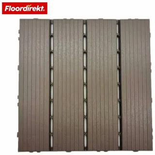 Floordirekt Terrassendielen Terrassenfliesen Klickfliesen Majestic, 30x30 cm Braun Holzdielenoptik, (1-St., braun), Leicht zu reinigen mit Besen oder Wasserschlauch