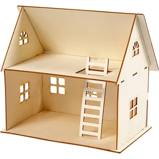 Creativ Company Puppenhaus selberbauen 7 Teile 27x18x25cm unbehandelt