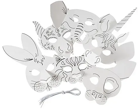 folia Kindermasken "Tiere", 6 verschiedene Motive