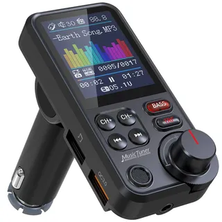Nulaxy Bluetooth-autosender Mit 1,8-zoll-farbbildschirm, Qc3.0-schnellladefunktion Und Integriertem Mikrofon Für Freisprechanrufe