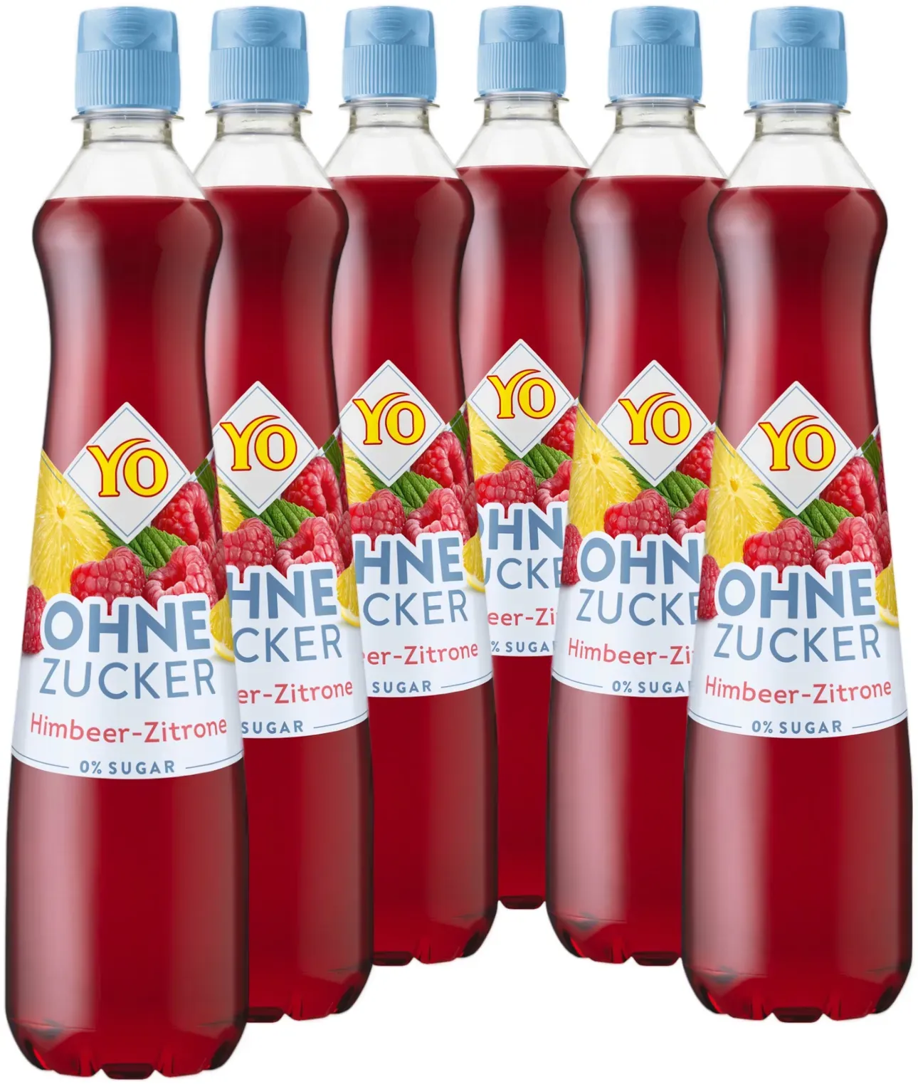 6 × YO Sirup Himbeer-Zitrone ohne Zucker