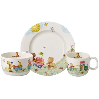 Villeroy & Boch Hungry As A Bear Kinder-Tafelservice, Geschirrset für Kinder, Becher, Teller, Müslischale aus Premium Porzellan, Kinder-Set | 3-tlg.