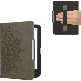 kwmobile Klapphülle kompatibel mit Kobo Clara BW / Clara Colour / Tolino Shine (5) / Shine Color - Hülle aus Kunstleder für eReader - mit Handsc... - Grau