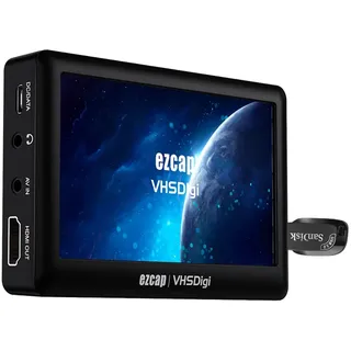 【Mit USB-Stick】 PMSUN AV-Videorekorder, Analog-Video-Audio-Digital-Konvertierung - Digitalisieren von Videoaufnahmen von VHS,Videorekordern,AV,RCA,Hi8,Camcordern,DVD-Playern ezcap180