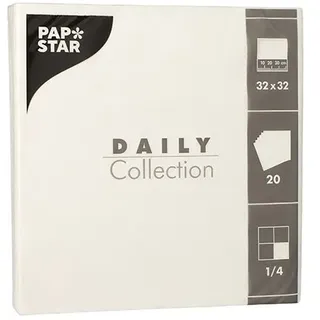Papstar Servietten Daily Collection weiß 2-lagig 32,0 x 32,0 cm, 20 St.