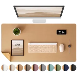 LuxusKollektion Mauspad Kork-Schreibtischunterlage 90x40cm Naturkork & PU-Leder