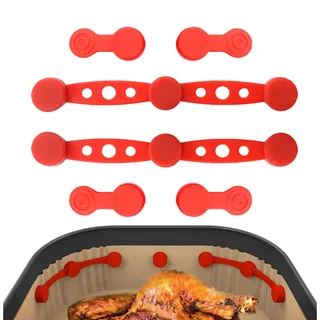 Magnete Für Heißluftfritteuse,airfryer Magnete Für Backpapier,backpapier Halter Airfryer,Verhindern Einweg Papier Liner Von Der Abdeckung Von Lebensmitteln-Red