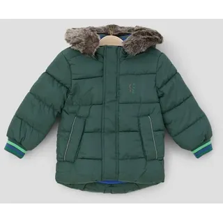 S.Oliver Outdoorjacke Steppjacke mit abnehmbarem Kunstfell Kontrast-Details 92 EU