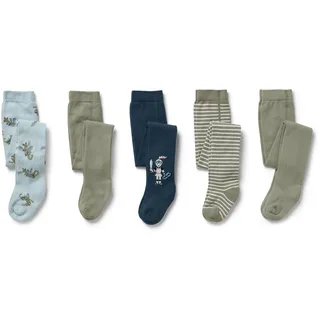 Tchibo - 5 Kinder-Strumpfhosen - Herren - Gr. 98/104 - hellblau