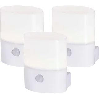 NORTHPOINT LED Batterie Leuchten 3er-Set mit Bewegungsmelder 50lm 4000K Tageslichtweißes Licht Wandmontage IP44 Spritzwasserschutz Weiß