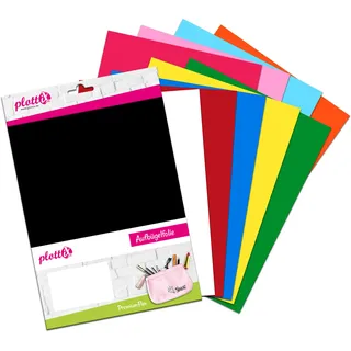 plottiX PremiumFlex Aufbügelfolie farbsortiert Flex-Folie 20,0 x 30,0 cm, 10 St.