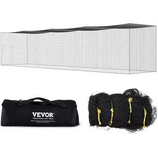 Vevor Baseball Schlagkäfig, Netz für Garten 17M, Baseball Trainingsnetz zum Schlagen und Aufstellen, Baseballnetz, Schlagkäfig, Schwarz,