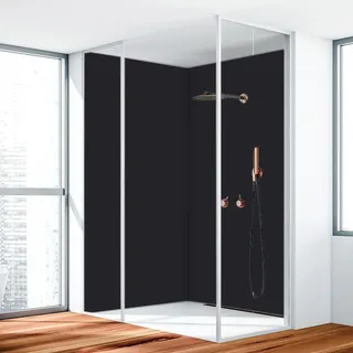 Duschrückwand Aluverbund Schwarz 9005 140x200cm