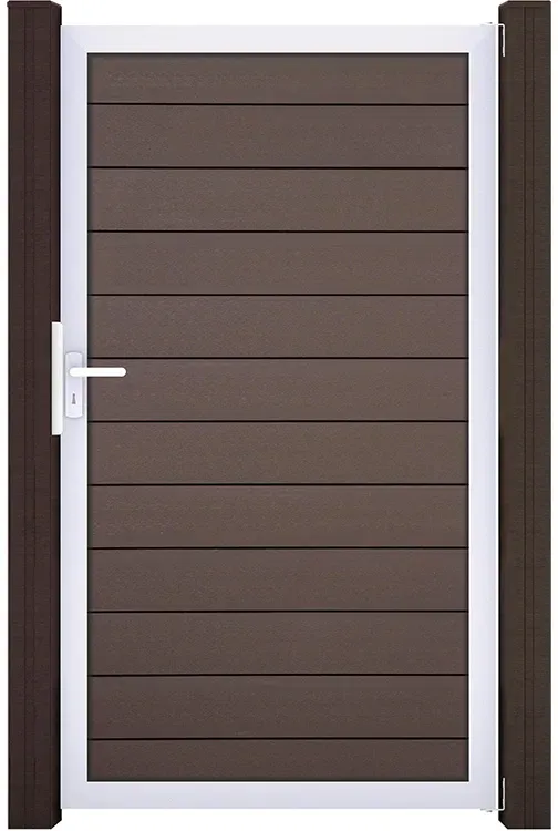 KAHRS Solid BPC-Zauntor Universal, Terra, 4x180x100 cm, 1-flügelig, Alu-Rahmen EV1