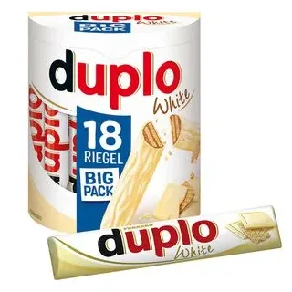Ferrero Duplo Weiße Schokolade Großpackung 18 Stück 327,6g, je 18,2g, Riegel