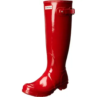 Hunter Original Gloss, Damen Kniehohe Stiefel mit dünnem Futter, Rot (Military Red), 41 EU (7 UK) - 40 EU