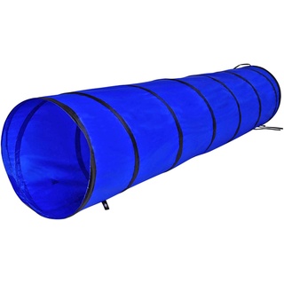 LIONTO by dibea Hundetunnel Spieltunnel Hundehöhle Agilitytunnel blau Größe (S) 200 x 40 cm