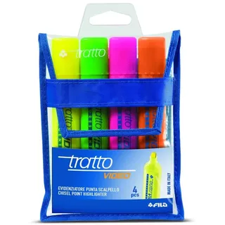 Tratto Video - Pack de 4 marcadores fluorescentes