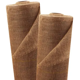 Aquagart 20m x 1m Jutegewebe 105g/m2 Jutematte Gartenjute Jute Stoff Sackleinen Juteband