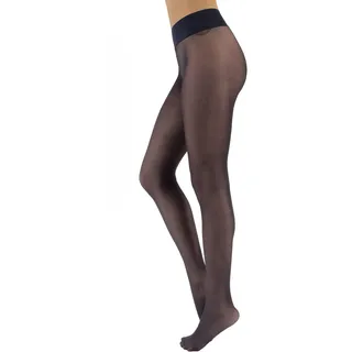 CALZITALY Trasparente Strumpfhose, Nahtlose Strumpfhose, gepunktet Strumpfhosen Damen, S, M, L, XL, XXL, Schwarz, Blau, Hautfarbe, Sun, Tan, 15 DEN, Made in Italy (M-L, Blau) - M-L