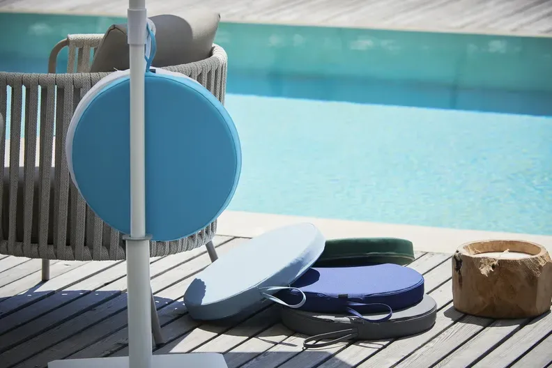 Sun Poolkissen rund weiß