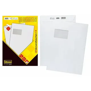 IDENA Versandtaschen mit Fenster haftklebend 90g/m2 weiß DIN C4 10 Stück