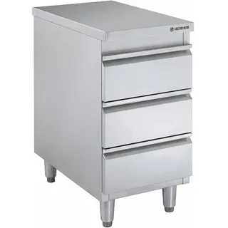 GastroHero Edelstahl-Schubladenschrank BASIC 3er Einheit 600