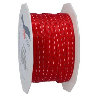 Präsent Geschenkband Stitches seidenmatt rot 7,0 mm x 20,0 m