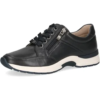 CAPRICE Damen Sneaker flach aus Leder mit Reißverschluss, Blau (Ocean Nappa), 39 EU - 39 EU