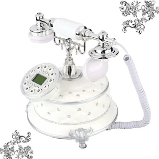 Retro Telefon, Europäische FSK/DTMF Duales System Platten Drehwahl Antiken Telefon Festnetztelefon mit Caller ID für Büro/Haus/Hotel/Kunstgalerie/Schmuckgeschäft usw